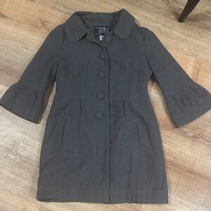 Jack by BB Dakota Charcoal Trench Coat Size Large